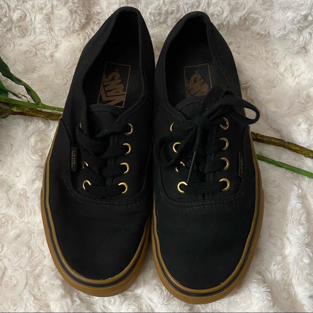 Black gum authentic style Vans sneakers